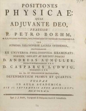 Positiones physicae