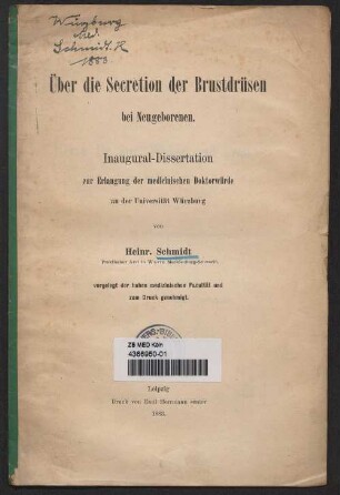 Über die Secretion der Brustdrüsen bei Neugeborenen