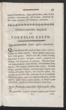 Observationes Medicae Ex Cornelio Celso.