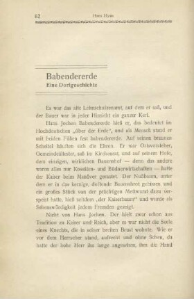 Babendererde. Eine Dorfgeschichte