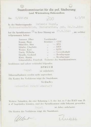 Hegel, Melanie