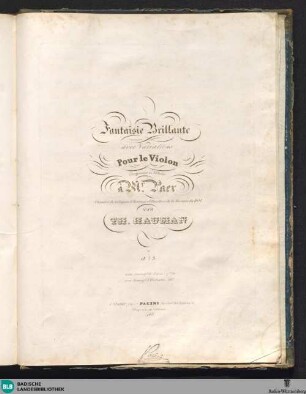 Fantaisie brillante avec variations pour le violon : oe. 3