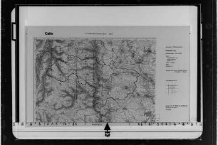Calw-Hirsau (Forstbezirksnr. 256): Bildflugnr. 001 Flugstreifen 11-13, Schwarzwald 1952, Bildflugcode 256001010, Maßstab 1:10000