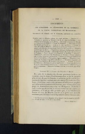 Documents sur l'histoire, la geographie et le commerce de la partie occidentale de Madagascar.