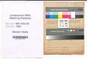 Entnazifizierung Marta Meinert , geb. 31.07.1892 ()