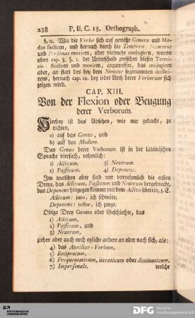 Cap. XIII. Von der Flexion oder Beugung derer Verborum.