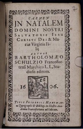 Carmen In Natalem Domini Nostri Salvatoris Jesu Christi Dei & Mariae Virginis Filii