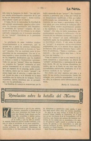 Revelación sobre la batalla del Marne