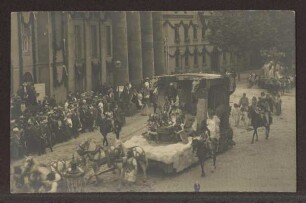 1900 Jahrfeier der Hermannsschlacht / Festzug am Theater. Detmold. Rosental. Ansichtskarte. Papierabzug