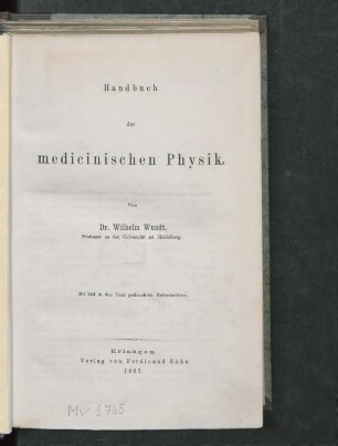 Handbuch der medicinischen Physik