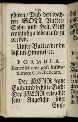 Formula Benedictionis post institutionem Catecheticam.