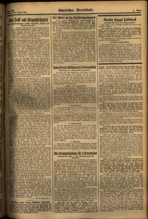 Zweite Ausgabe vom Freitag, den 30. August 1935.