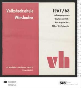 Programm Jahr 1967/1968