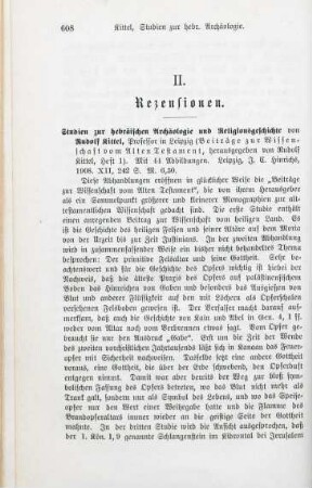 608-609 [Rezension] Kittel, Rudolf, Studien zur hebräischen Archäologie und Religionsgeschichte
