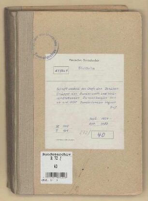 Chef der Berliner Gruppe des Bundesamtes und stellvertretender Bundeskanzler, ab 1. Okt. 1930 Bundeskanzler, Siegfried Wagner: Bd. 5