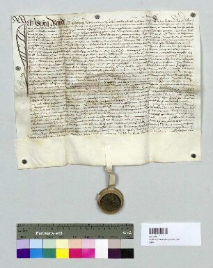 Georg Weindl zu Eitting reversiert Bischof Georg von Regensburg die Verleihung des Erbrechts auf der Sölde zu Eitting. S: Heinrich Kuon, Pfleger zu Eitting