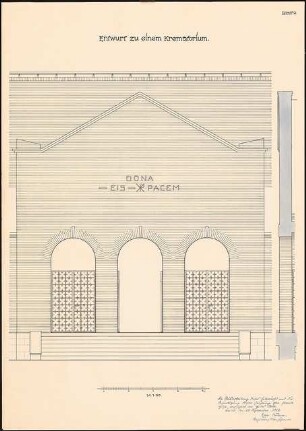 Krematorium: Ansicht des Eingangs 1:25