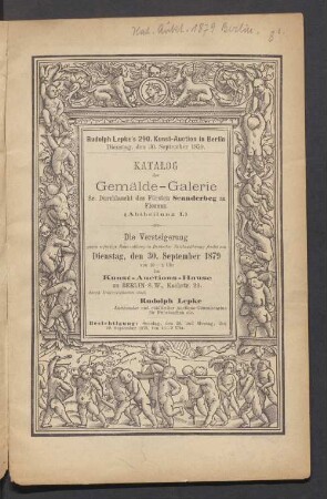Gemälde-Galerie Fürst Scanderbeg zu Florenz : 30.9.