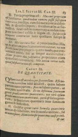Caput III. De Quantitate.