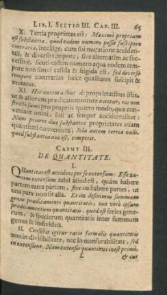 Caput III. De Quantitate.