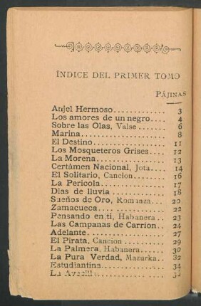 Índice del primer tomo