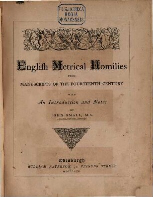 English metrical homilies : from manuscripts of the fourteenth century