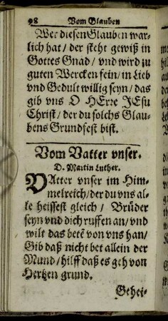 Vom Vatter unser.
