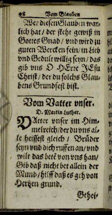 Vom Vatter unser.