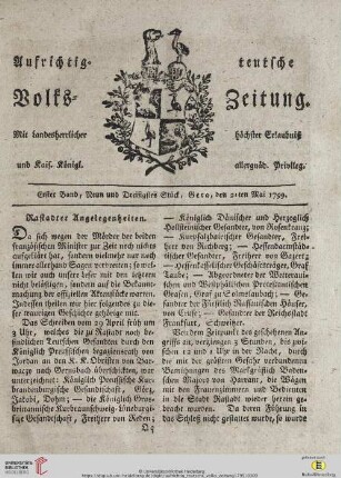 Erster Band. Neun und Dreißigstes Stück