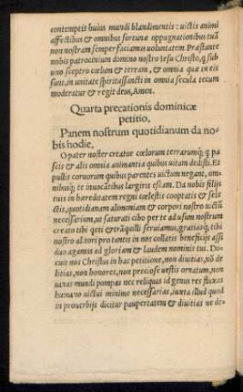 Quarta precationis dominicae petitio.