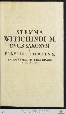 Stemma Witichindi M. Ducis Saxonum.