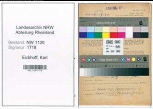 Entnazifizierung Karl Eickhoff , geb. 28.02.1889 (Polizist)
