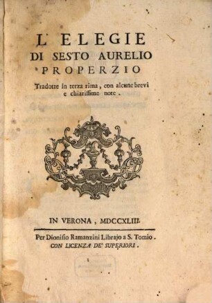 L' Elegie di Sesto Aurelio Properzio