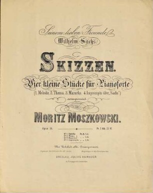 Skizzen : vier kleine Stücke ; für Pianoforte ; opus 10, 1. Melodie