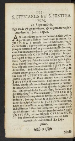 S. Cyprianus Et S. Justina MM. 26. Septembris