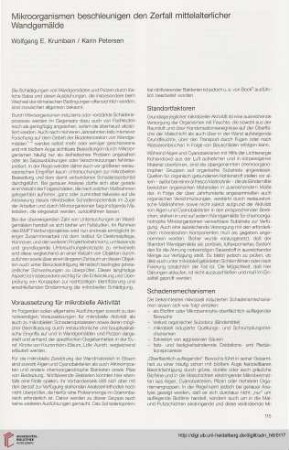 Mikroorganismen beschleunigen den Zerfall mittelalterlicher Wandgemälde