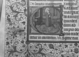 Stundenbuch Karls V. — Initiale E mit Heiliger Margarete, Folio 190verso