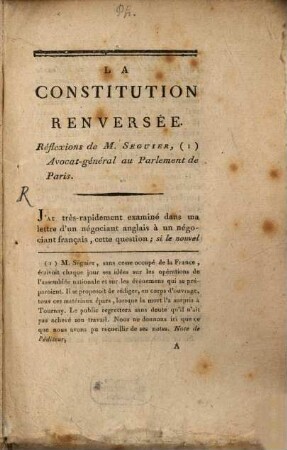 La constitution renversée
