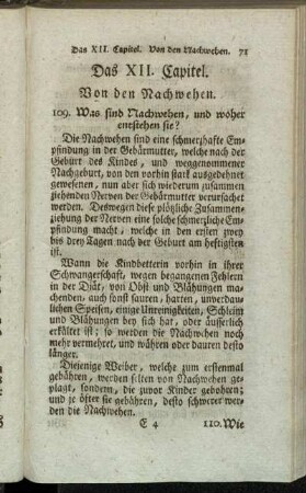 Das XII. Capitel. Von den Nachwehen.