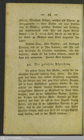 15. Die gelehrte Pfarrfrau
