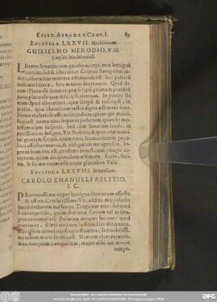 Epistola LXXVIII. Bruxellam. Carolo Emanueli Aelstio, I. C.