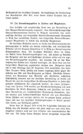 III. Die Verwaltungsgebiete in Serbien und Mazedonien.