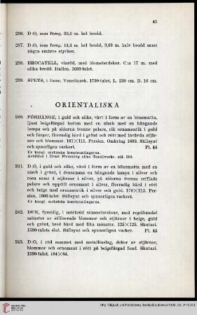 Orientaliska (Nr. 240-249)