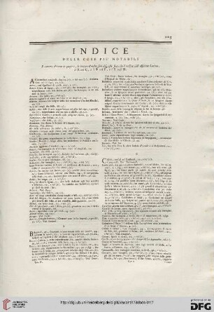 Indice delle cose piu notabili