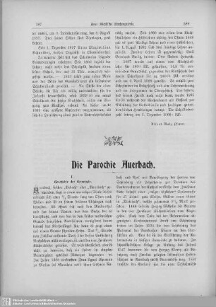 Die Parochie Auerbach