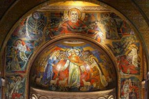 Frankreich. Basse Normandie. Calvados. Lisieux. Basilique Sainte Therese. Innen. Mosaikarbeiten von Pierre Gaudin
