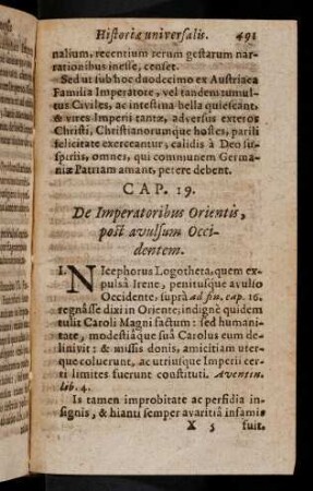 491-538, Cap. 19: De Imperatoribus Orientis, post avulsum Occidentem