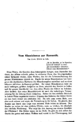 Vom Klassizismus zur Romantik