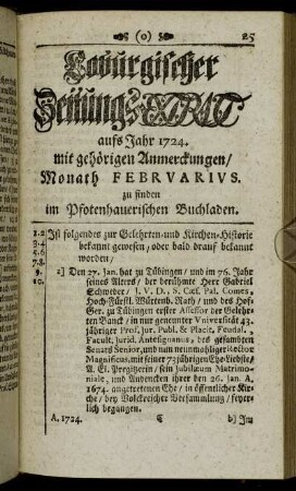 Monath Februarius.