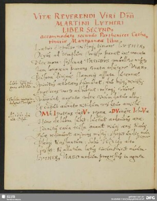 Vitae Reverendi Viri D[omi]ni Martini Lutheri Liber Secund[us]